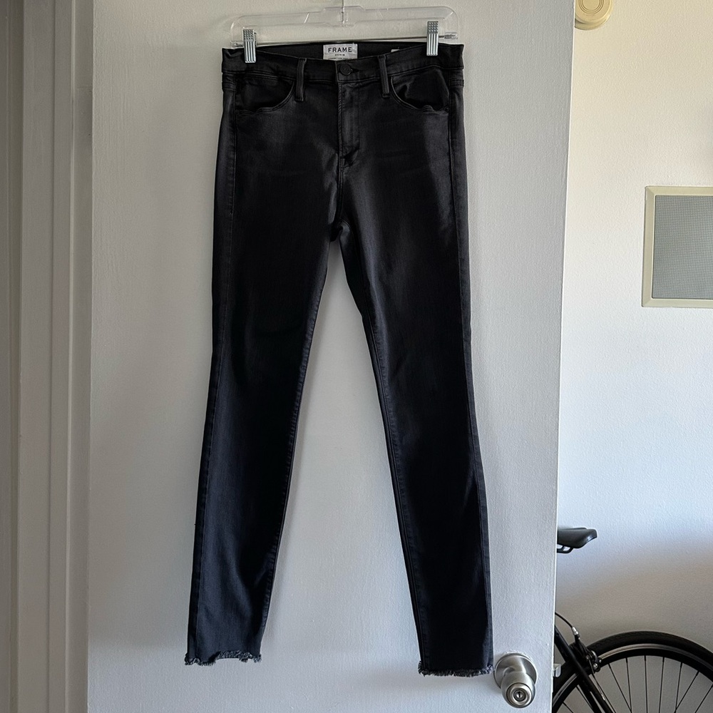 FRAME Denim Black ‘Le High Skinny’ High Waisted Stretchy Classic Jeans size 28